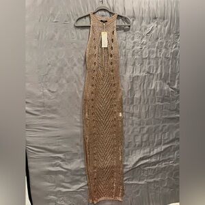 WOW Couture Metallic Brown Backless Dress, swimming